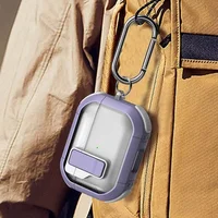Футляр противоударный Locking Button для наушников Airpods Pro 2 / Pro Light Purple