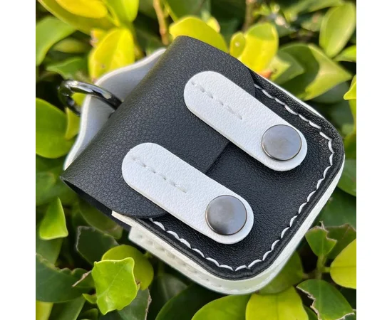 Кожаный футляр Briefcase для наушников AirPods 1/2 Black / White