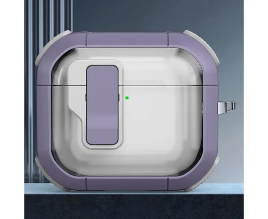 Футляр протиударний Locking Button для навушників Airpods 4 Light Purple