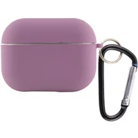 Силиконовый футляр с микрофиброй для наушников Airpods 4 Лиловый / Lilac Pride