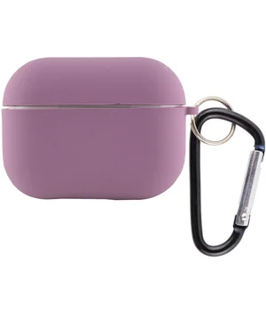 Силиконовый футляр с микрофиброй для наушников Airpods 4 Лиловый / Lilac Pride