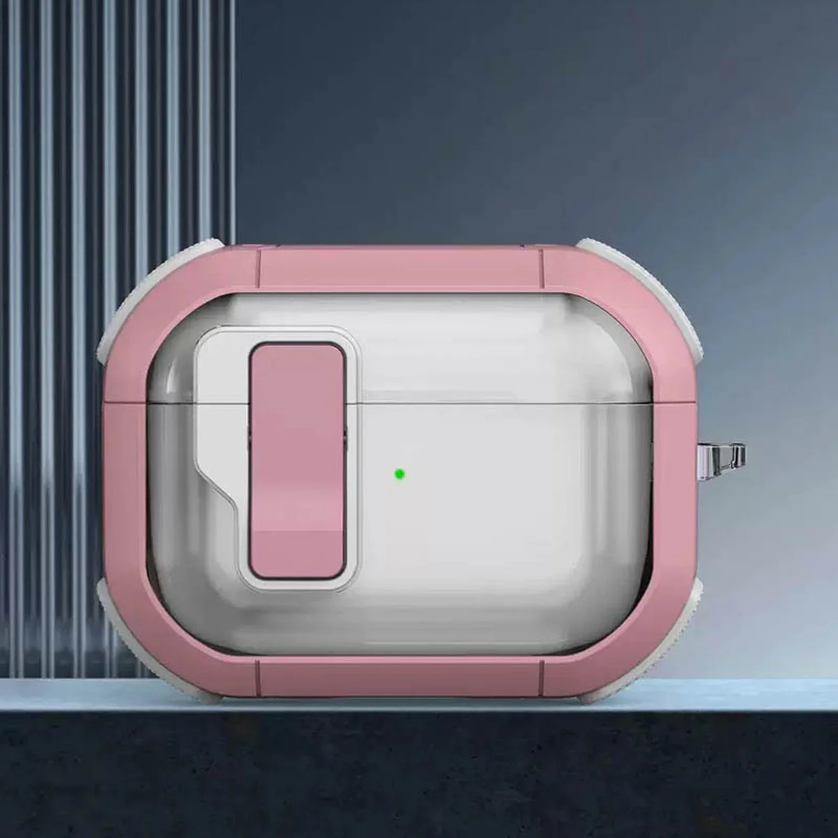 Футляр противоударный Locking Button для наушников Airpods Pro 2 / Pro Pink