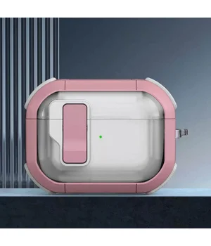 Футляр противоударный Locking Button для наушников Airpods Pro 2 / Pro Pink