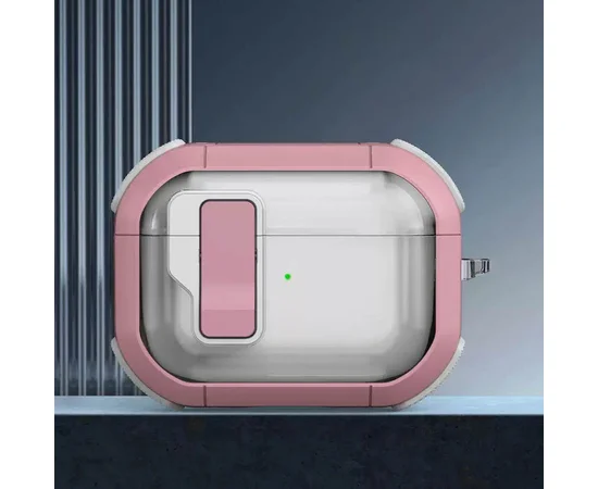 Футляр протиударний Locking Button для навушників Airpods Pro 2 / Pro Pink