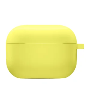 Силіконовий футляр з мікрофіброю для навушників Airpods 4 Жовтий / Bright Yellow
