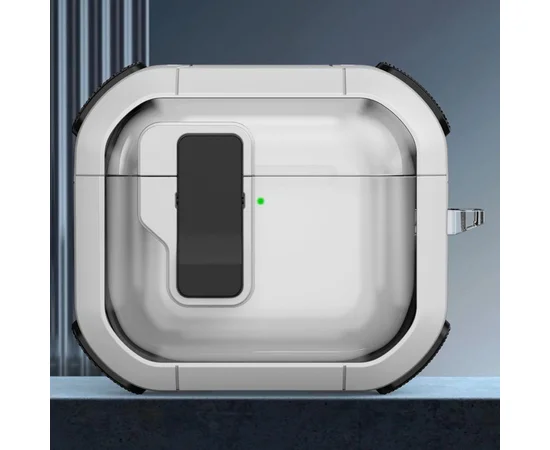 Футляр противоударный Locking Button для наушников Airpods 3 White