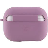 Силиконовый футляр с микрофиброй для наушников Airpods 4 Лиловый / Lilac Pride
