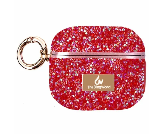 TPU чехол Bling World Rock Diamond для наушников AirPods Pro / Airpods Pro 2 Красный