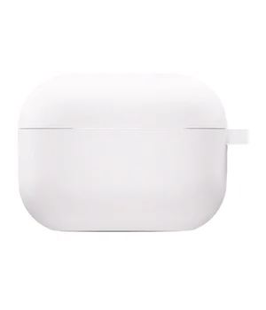 Силиконовый футляр с микрофиброй для наушников Airpods 4 Белый / White