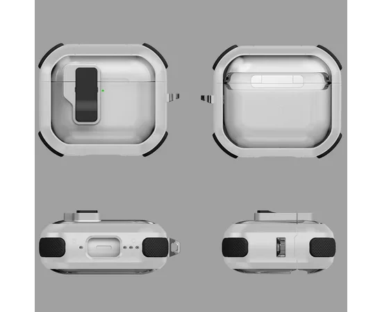 Футляр противоударный Locking Button для наушников Airpods 3 White