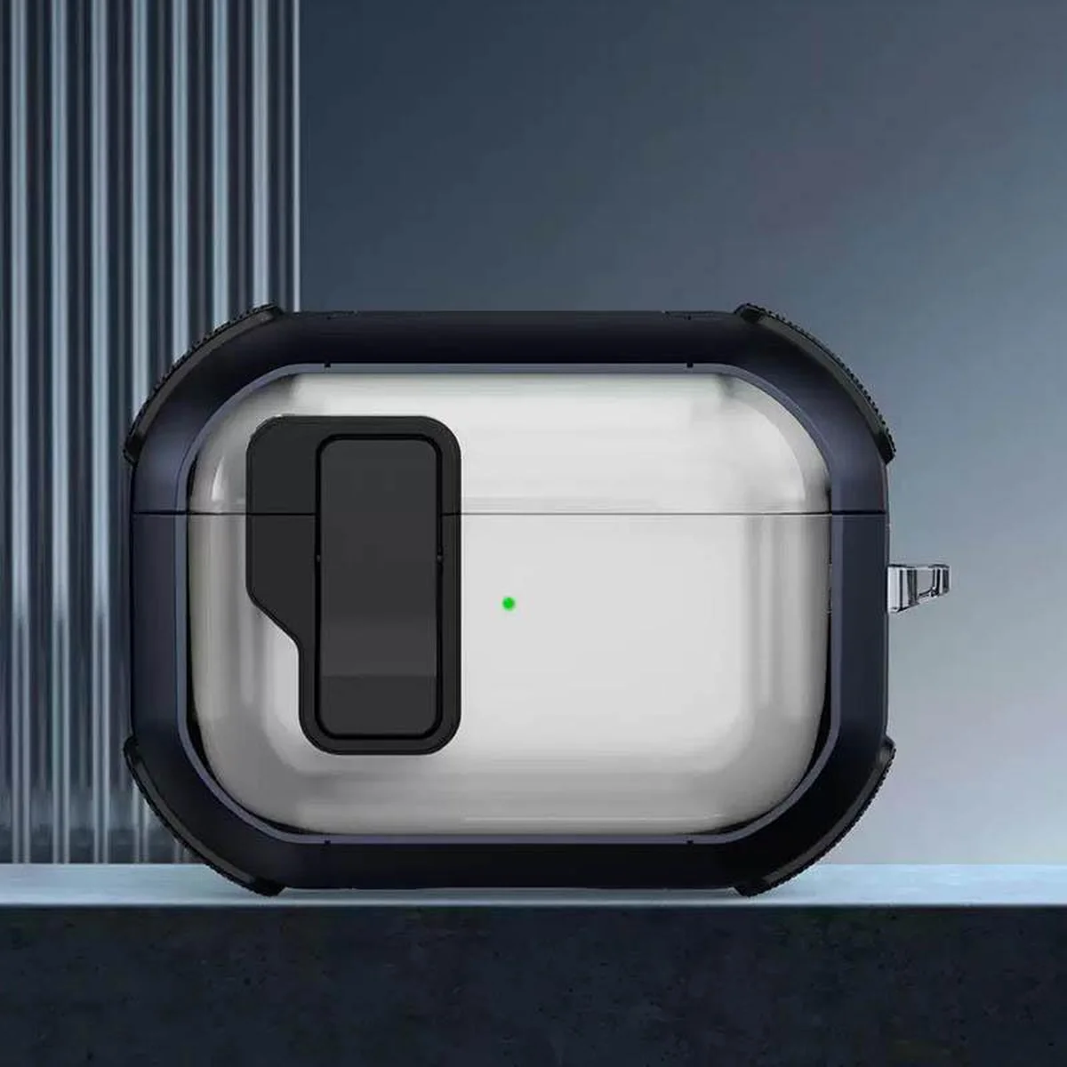 Футляр противоударный Locking Button для наушников Airpods Pro 3 Blue