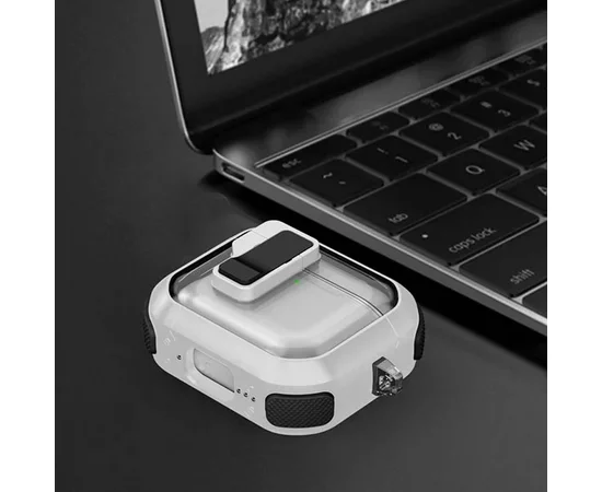Футляр противоударный Locking Button для наушников Airpods 3 White