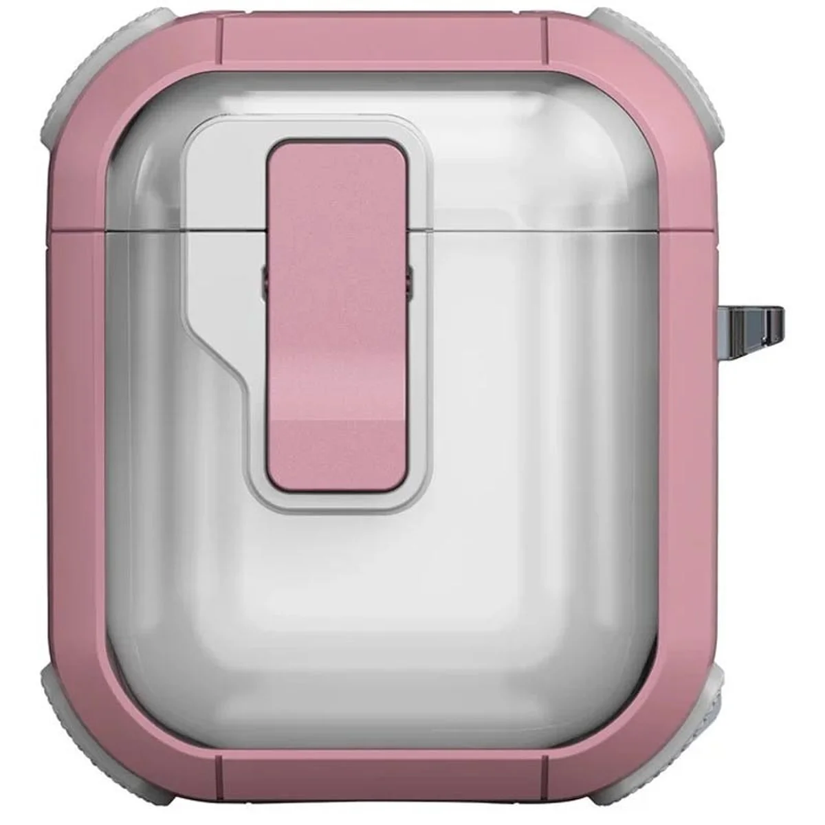 Футляр противоударный Locking Button для наушников Airpods 1/2 Pink
