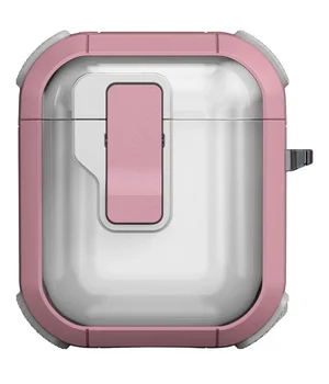 Футляр противоударный Locking Button для наушников Airpods 1/2 Pink