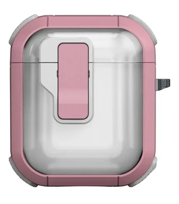 Футляр протиударний Locking Button для навушників Airpods 1/2 Pink