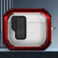 Футляр противоударный Locking Button для наушников Airpods 4 Red