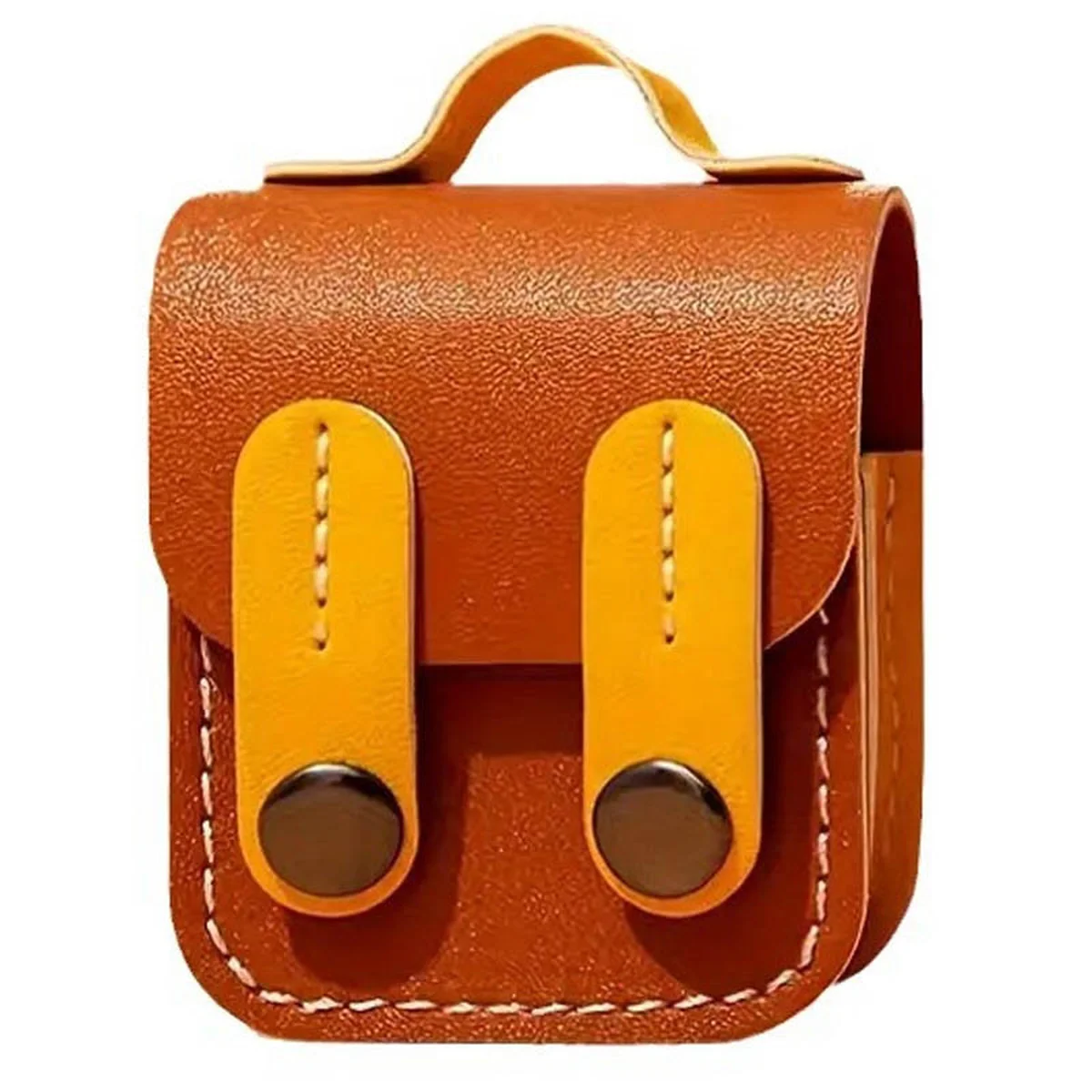 Кожаный футляр Briefcase для наушников AirPods 1/2 Brown / Yellow