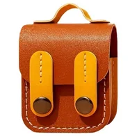 Кожаный футляр Briefcase для наушников AirPods 1/2 Brown / Yellow