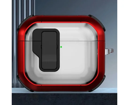Футляр противоударный Locking Button для наушников Airpods 3 Red