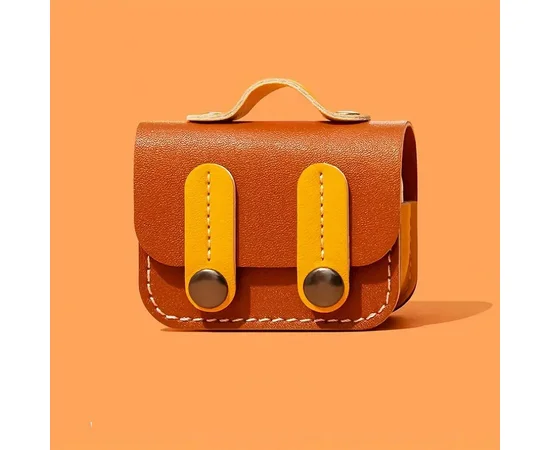 Кожаный футляр Briefcase для наушников AirPods 3 Brown / Yellow