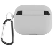 Силиконовый футляр с микрофиброй для наушников Airpods 4 Серый / Stone