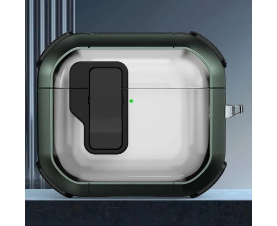 Футляр протиударний Locking Button для навушників Airpods 4 Apple Green