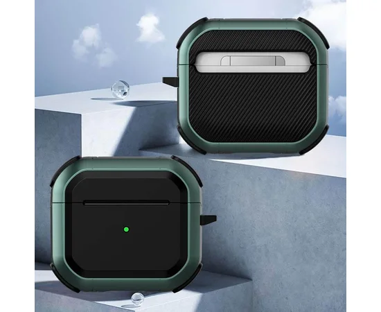 Протиударний футляр Black ed. для навушників Airpods 4 Apple Green