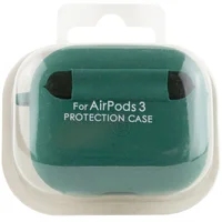 Силиконовый футляр с микрофиброй для наушников Airpods 4 Зеленый / Pine Needle