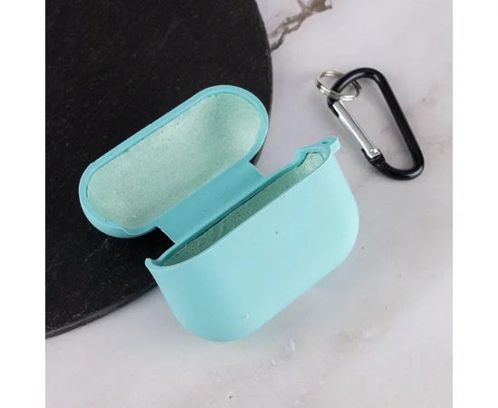Силиконовый футляр с микрофиброй для наушников Airpods Pro 3 Бирюзовый / Marine Green