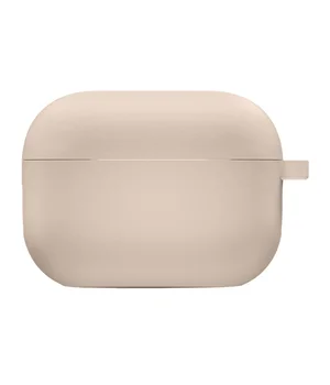 Силиконовый футляр с микрофиброй для наушников Airpods 4 Розовый / Pink Sand