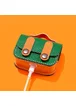 Кожаный футляр Briefcase для наушников AirPods Pro 2 / Pro Green / Orange