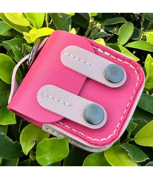 Кожаный футляр Briefcase для наушников AirPods 1/2 Pink