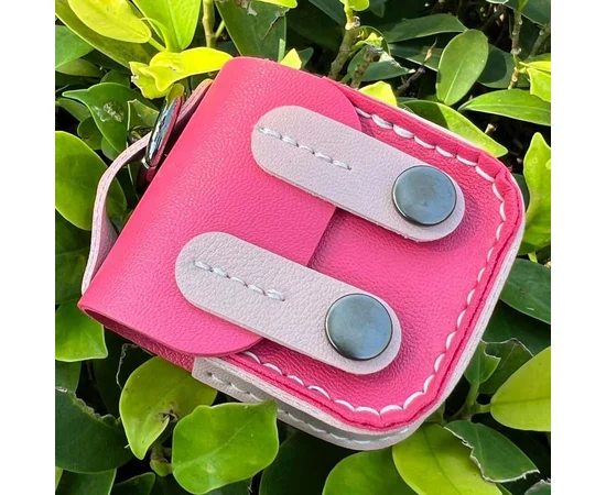 Кожаный футляр Briefcase для наушников AirPods 1/2 Pink
