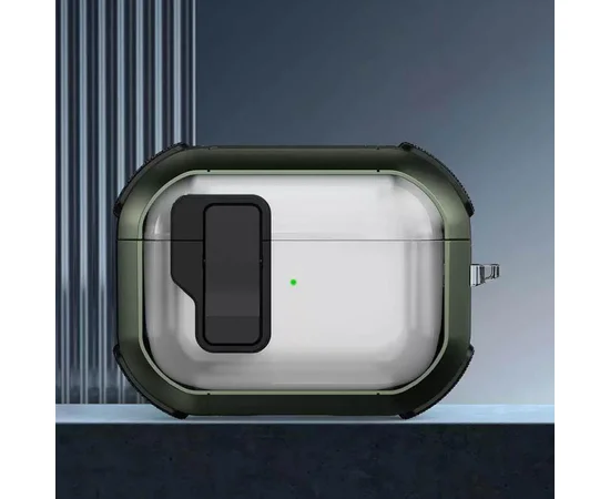 Футляр противоударный Locking Button для наушников Airpods Pro 3 Apple Green