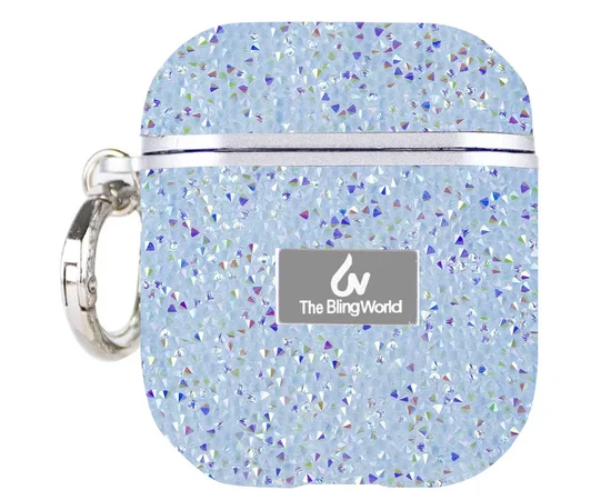 TPU чохол Bling World Rock Diamond для навушників AirPods 1/2 Блакитний
