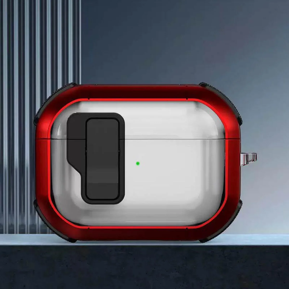 Футляр противоударный Locking Button для наушников Airpods Pro Red