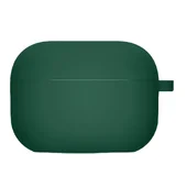 Силиконовый футляр с микрофиброй для наушников Airpods 4 Зеленый / Pine green
