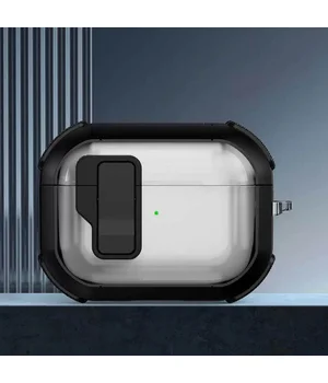 Футляр противоударный Locking Button для наушников Airpods Pro 2 / Pro Black