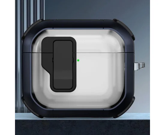Футляр протиударний Locking Button для навушників Airpods 4 Blue