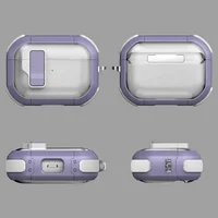Футляр противоударный Locking Button для наушников Airpods Pro 3 Light Purple