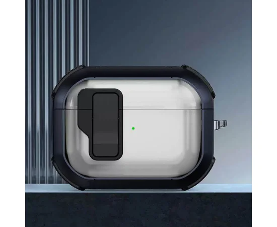 Футляр противоударный Locking Button для наушников Airpods Pro 2 / Pro Blue