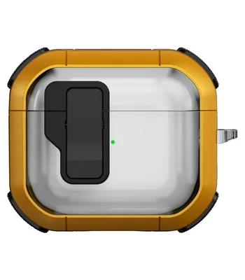 Футляр противоударный Locking Button для наушников Airpods 4 Yellow