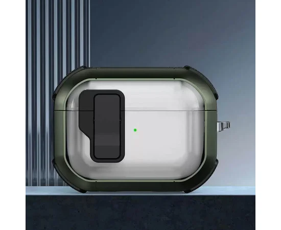 Футляр противоударный Locking Button для наушников Airpods Pro 2 / Pro Apple Green