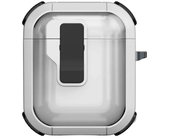 Футляр противоударный Locking Button для наушников Airpods 1/2 White