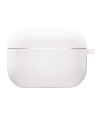 Силиконовый футляр с микрофиброй для наушников Airpods Pro 3 Белый / White