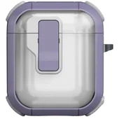 Футляр противоударный Locking Button для наушников Airpods 1/2 Light Purple