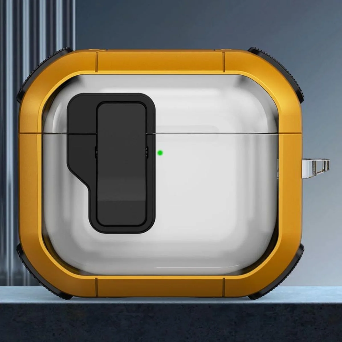 Футляр противоударный Locking Button для наушников Airpods 3 Yellow