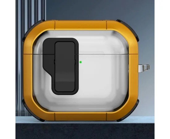 Футляр протиударний Locking Button для навушників Airpods 3 Yellow