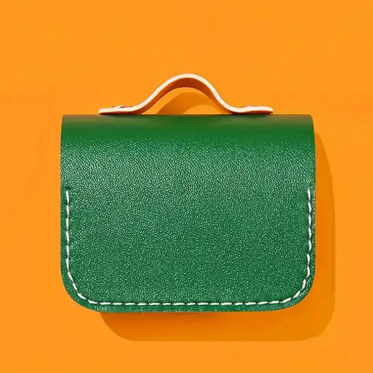 Кожаный футляр Briefcase для наушников AirPods Pro Green / Orange