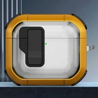 Футляр противоударный Locking Button для наушников Airpods 4 Yellow